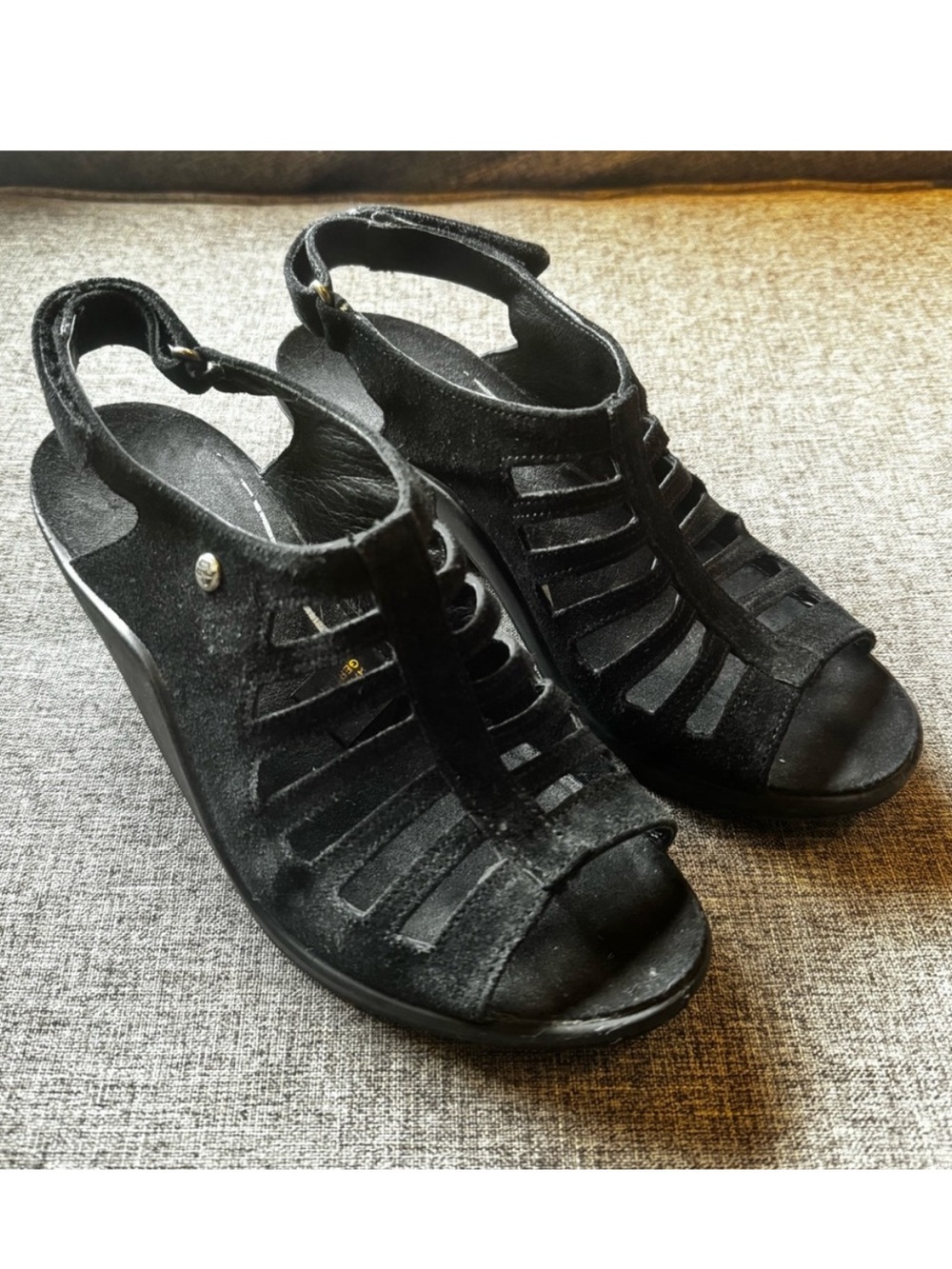 Romika Mokassetta 287 Open-Toe Clog Sandals Black Suede